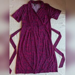 George Fuscia and Navy Midi Dress